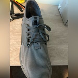 Gray puma shoes